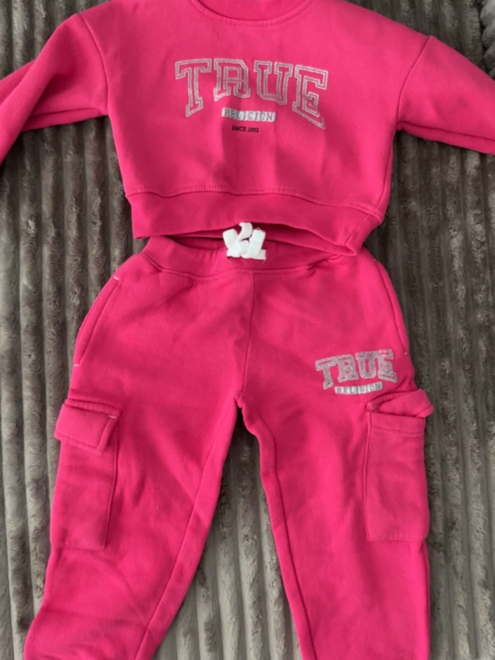 True Religion Kids One Pink Cargo Sweatsuits (bundle deal)